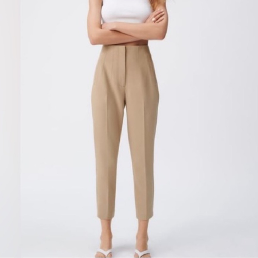 Zara Tan High-waisted Trousers
